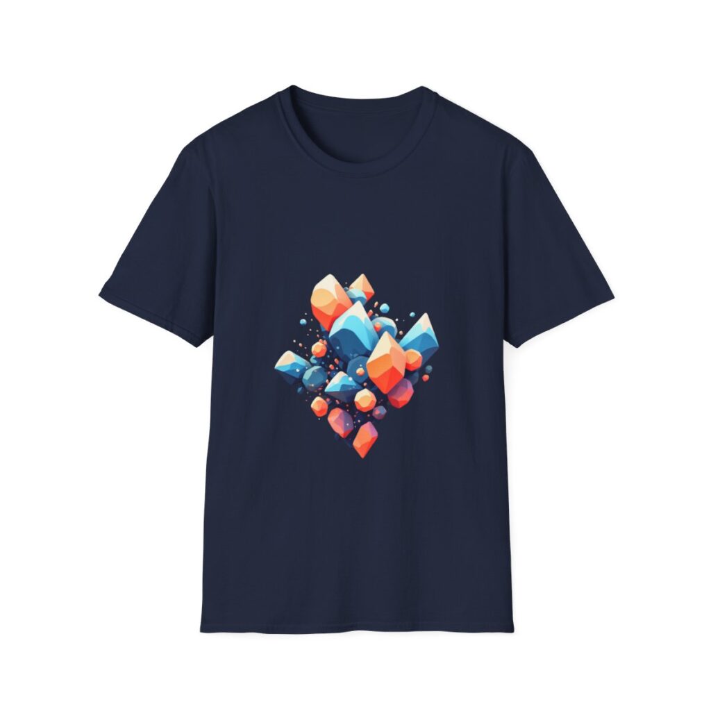 Abstract cascade of polygons design on unique tshirt