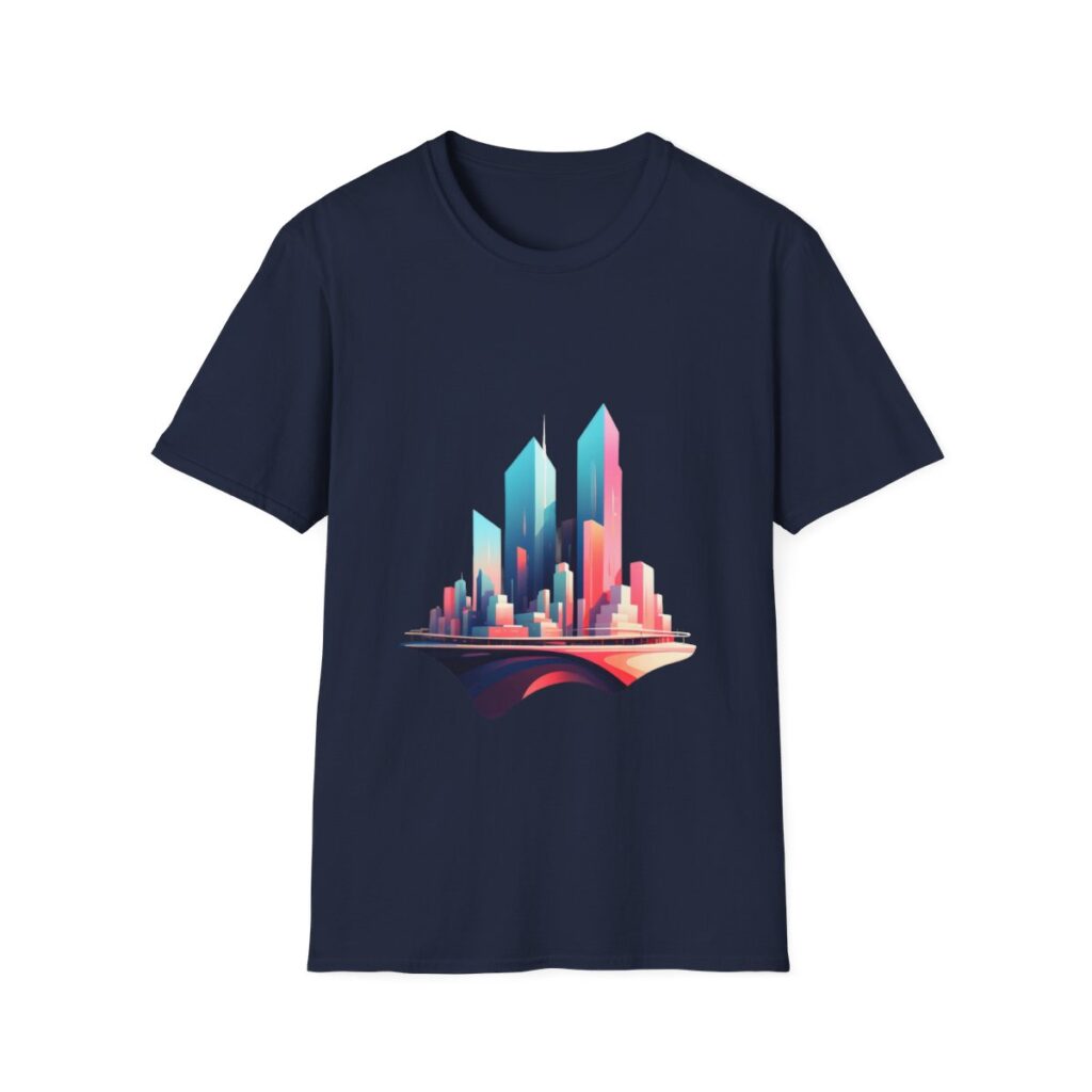 Modern cityscape design on unique tshirt for urban style