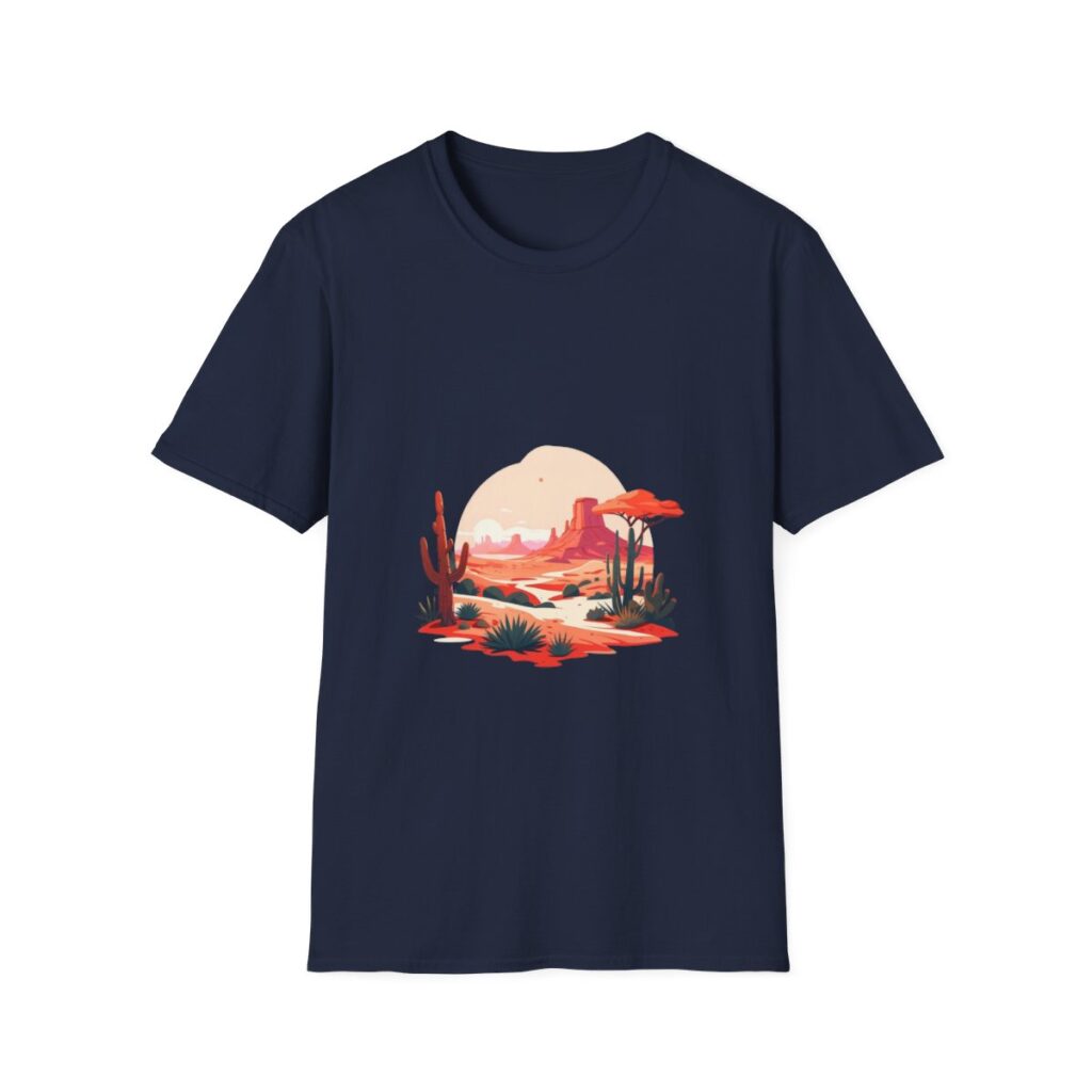 Desert landscape design on unique tshirt for nature lovers