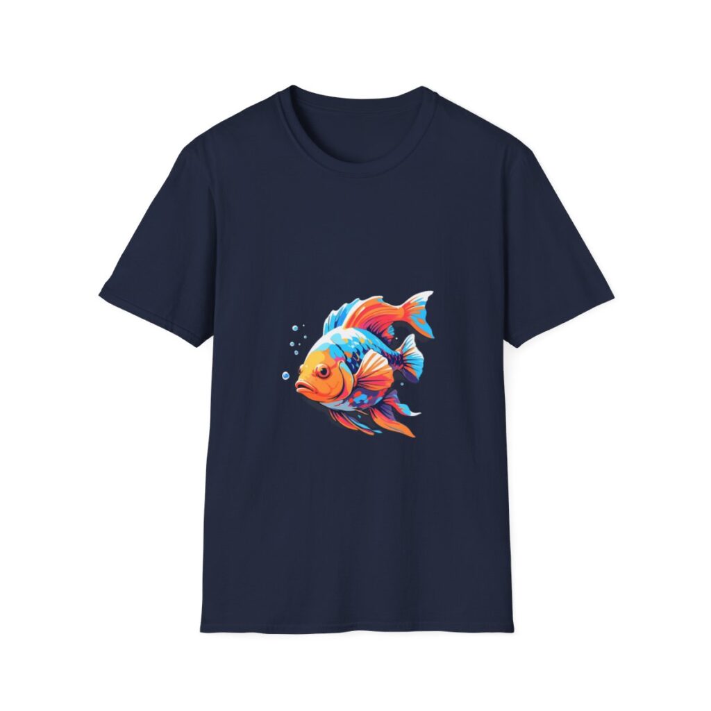 Tropical fish design on unique tshirt for ocean lovers