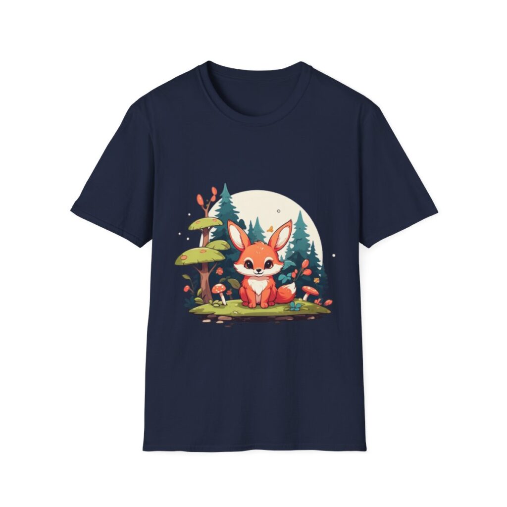 Fox design on unique tshirt for nature lovers