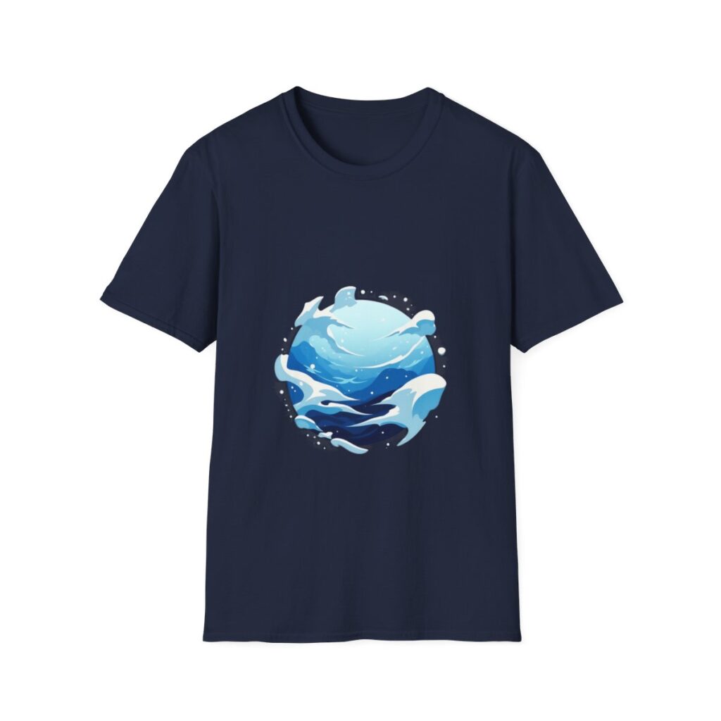 Arctic ocean wave design on unique tshirt for nature lovers