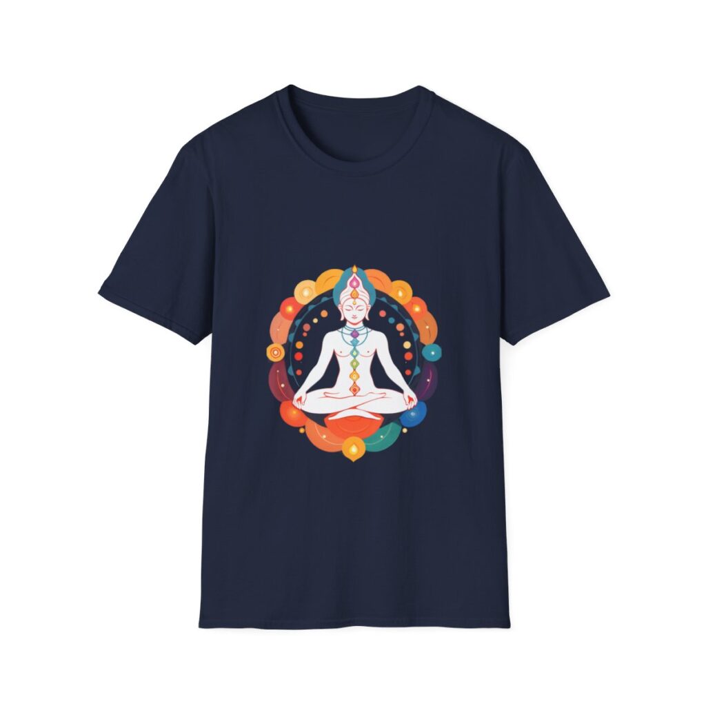 Chakra alignment design on unique tshirt for spiritual balance