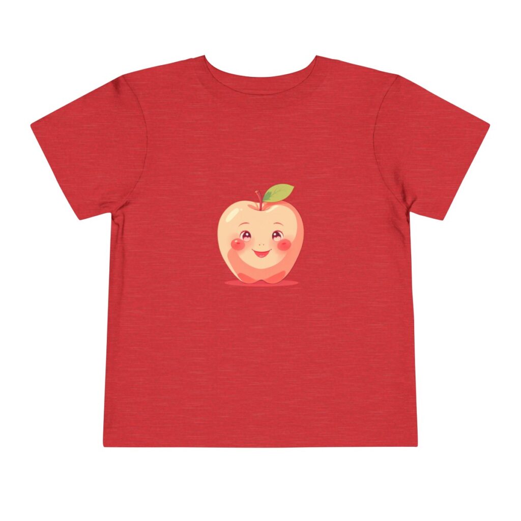 A cute smiling apple design tshirt for toddlers